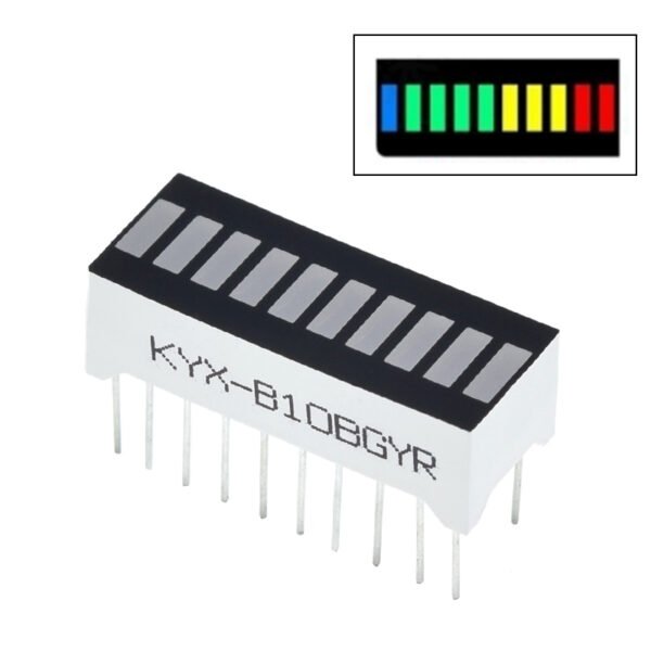 10-Segment LED Bar – Red, Yellow, Green, Blue – Ultra Bright 1